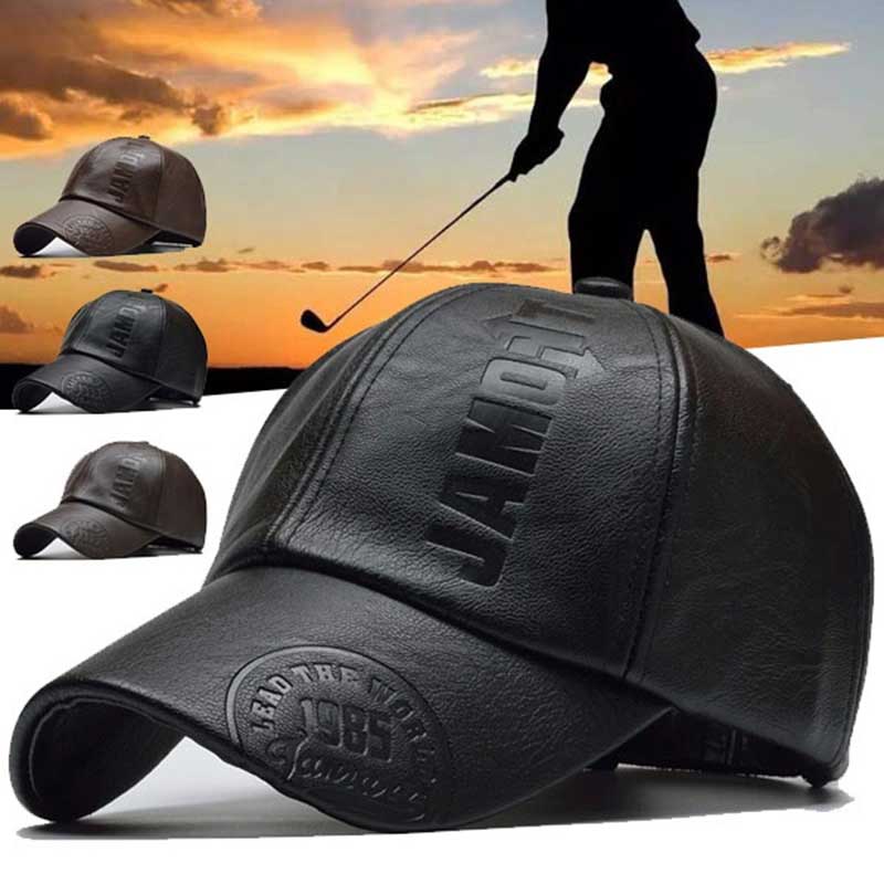 Men Leather Baseball Caps