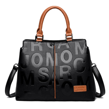 High Quality Leather Designer Letter Shoulder Tote Bag