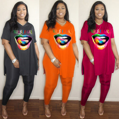 Women Ovesized Casual Loose Pullover Top And Pants Set