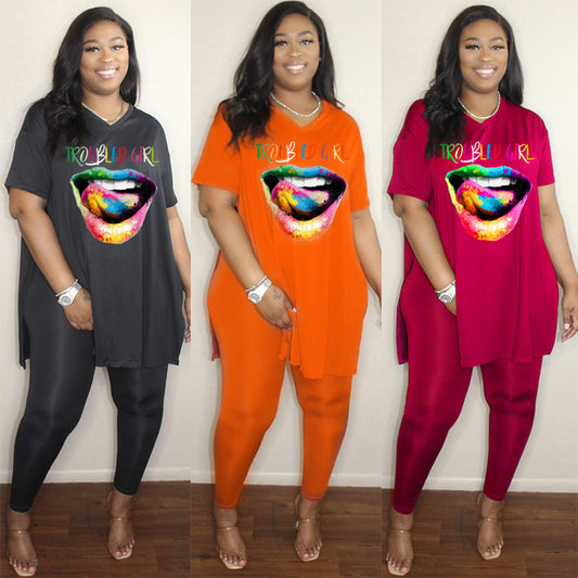 Women Ovesized Casual Loose Pullover Top And Pants Set