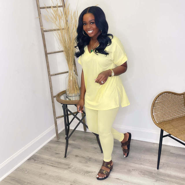 Women Ovesized Casual Loose Pullover Top And Pants Set