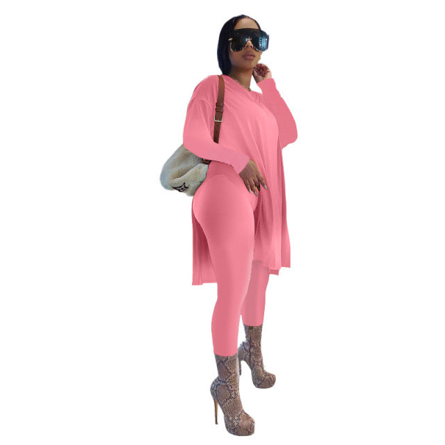 Women Ovesized Casual Loose Pullover Top And Pants Set