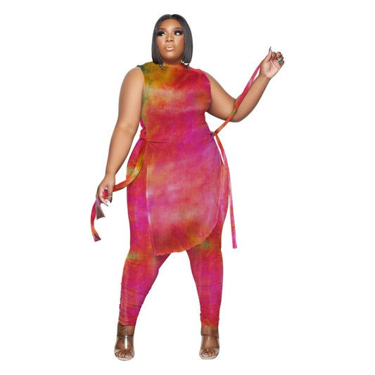 Women Two Piece Sleeveless Top + Pant Sets