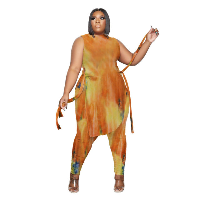 Women Two Piece Sleeveless Top + Pant Sets