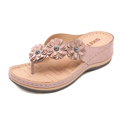 Women 5 Colors Handmade Retro Flowers Sandals