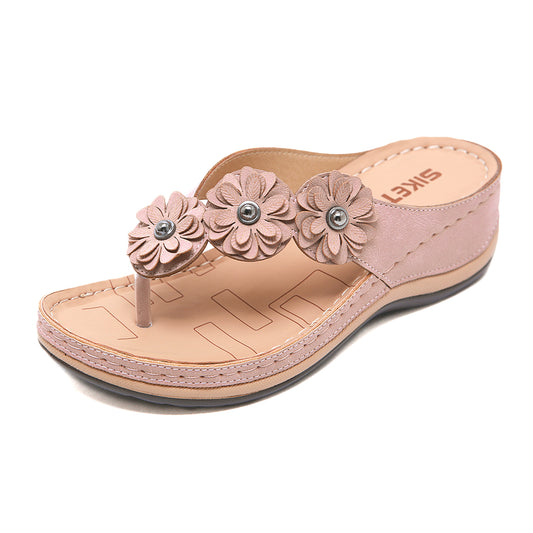 Women 5 Colors Handmade Retro Flowers Sandals