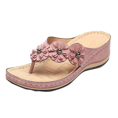 Women 5 Colors Handmade Retro Flowers Sandals
