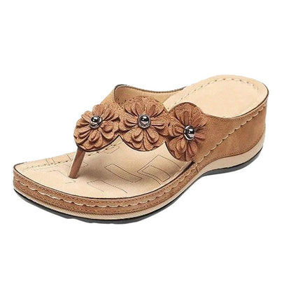 Women 5 Colors Handmade Retro Flowers Sandals