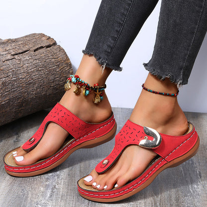 Women 5 Colors Handmade Retro Flowers Sandals