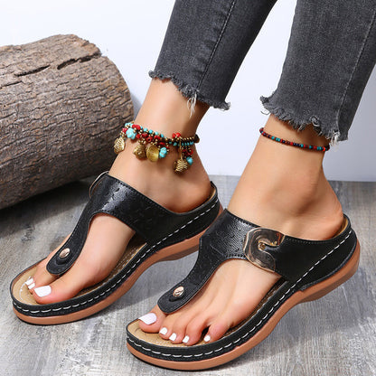 Women 5 Colors Handmade Retro Flowers Sandals
