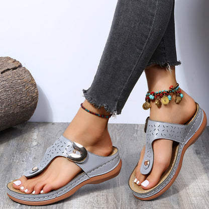Women 5 Colors Handmade Retro Flowers Sandals