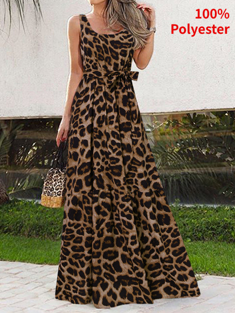 Women Maxi Sexy Sleeveless Print Party Dress