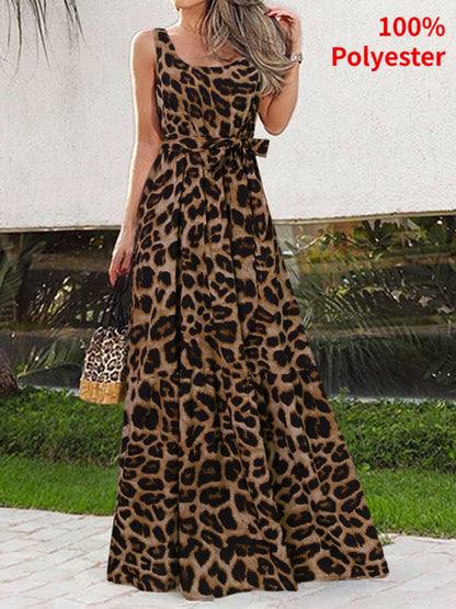 Women Maxi Sexy Sleeveless Print Party Dress