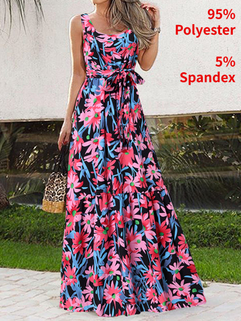 Women Maxi Sexy Sleeveless Print Party Dress