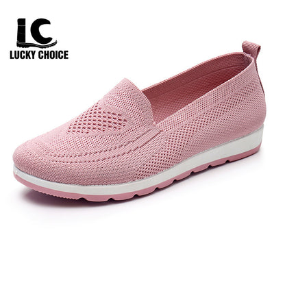 Women Casual Light Flat Breathable Mesh Summer knitted Shoes