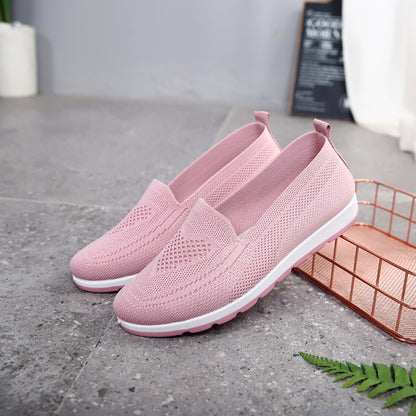 Women Casual Light Flat Breathable Mesh Summer knitted Shoes