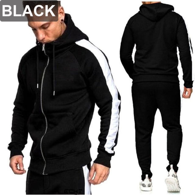 Men Hoodies+Joggers Running Sports Wear Set