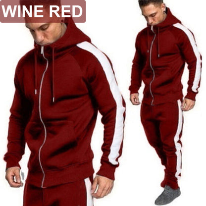 Men Hoodies+Joggers Running Sports Wear Set