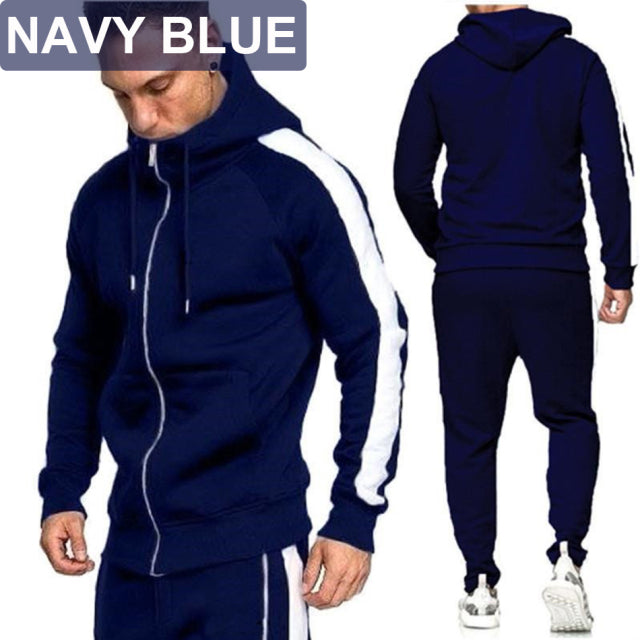 Men Hoodies+Joggers Running Sports Wear Set