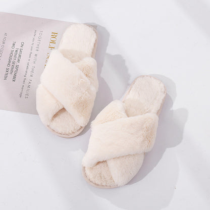 Women Faux Fur Fashion Warm Slippers