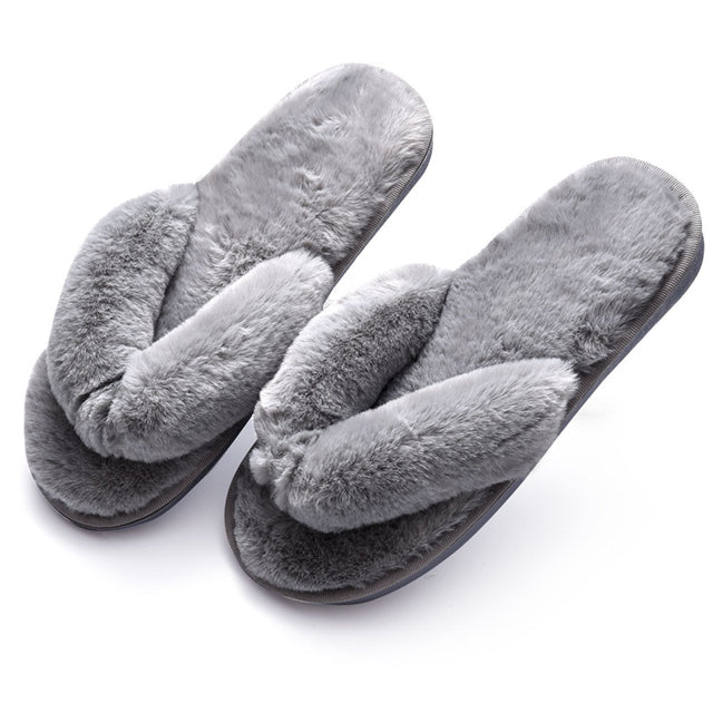Women Faux Fur Fashion Warm Slippers