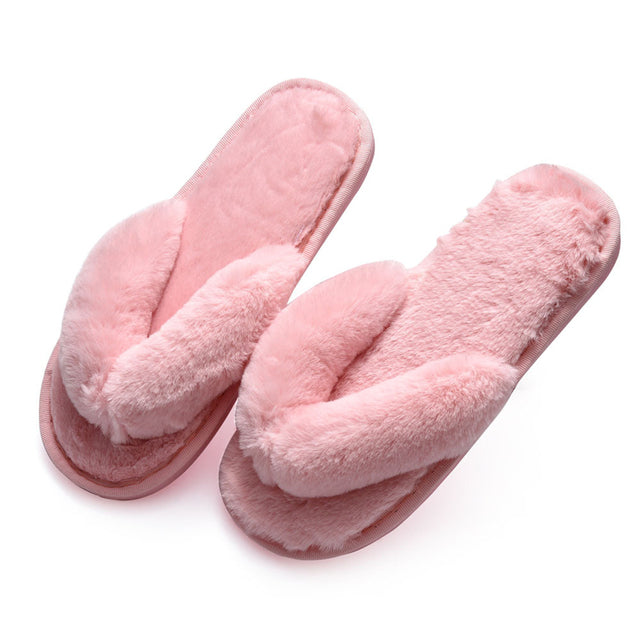 Women Faux Fur Fashion Warm Slippers