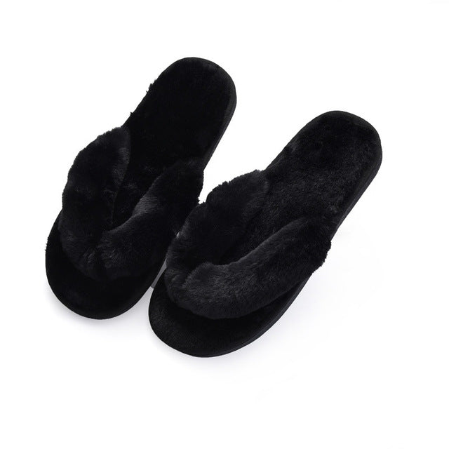 Women Faux Fur Fashion Warm Slippers