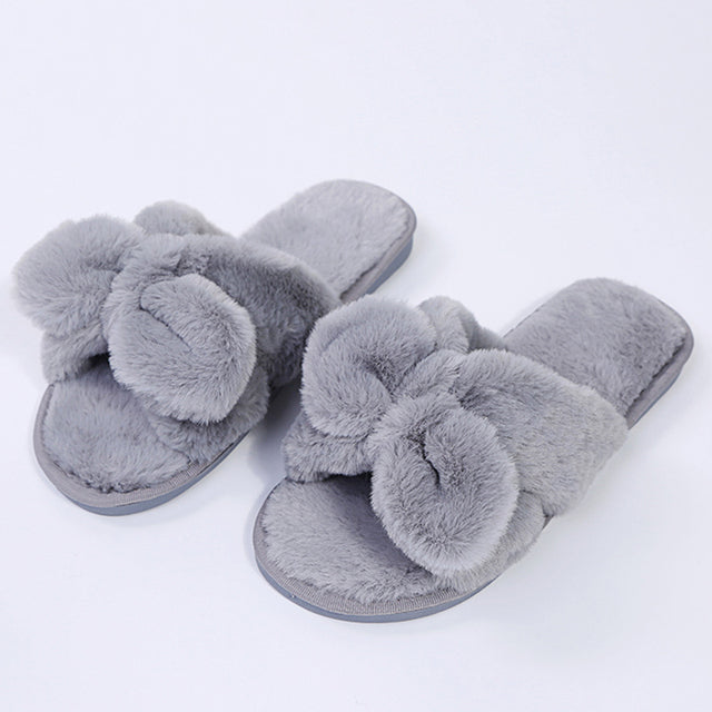 Women Faux Fur Fashion Warm Slippers