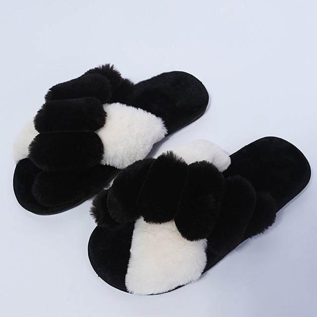 Women Faux Fur Fashion Warm Slippers