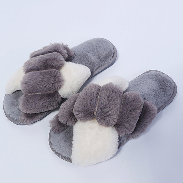 Women Faux Fur Fashion Warm Slippers