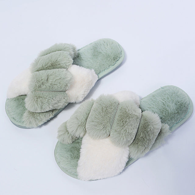 Women Faux Fur Fashion Warm Slippers