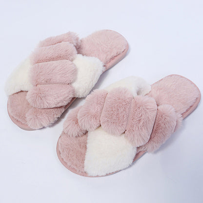 Women Faux Fur Fashion Warm Slippers