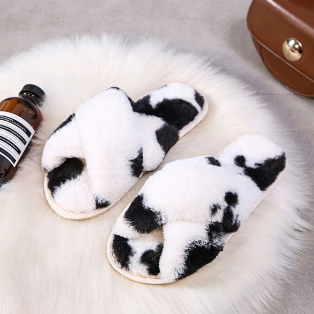 Women Faux Fur Fashion Warm Slippers