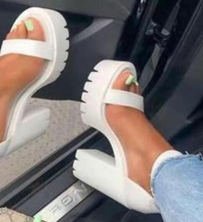 New Thick High-Heel Wedges Sandals
