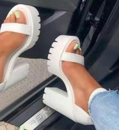New Thick High-Heel Wedges Sandals