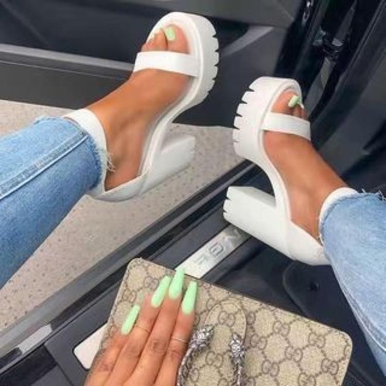 New Thick High-Heel Wedges Sandals